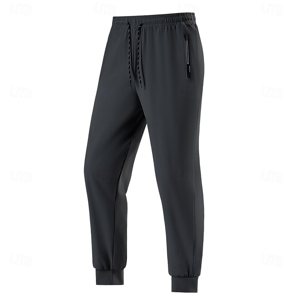 Pánské Běžci Kalhoty Kalhoty pro volný čas Outdoorové kalhoty Šňůrky Kapsy Elastický pas Pevná barva Rychleschnoucí Lehká váha Délka kolen Denní Venkovní Dovolená prázdniny stylové Khaki Černá Lehce 2026 - $21.99 –P12