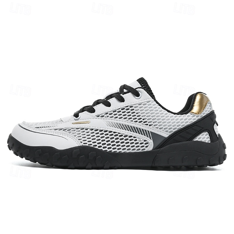 Tênis masculino branco minimalista - modelo com biqueira larga e ajuste amplo em mesh - leve e respirável, ideal para caminhadas, viagens, uso diário e atividades casuais ao ar livre. de 2026 por $46.99 –P8