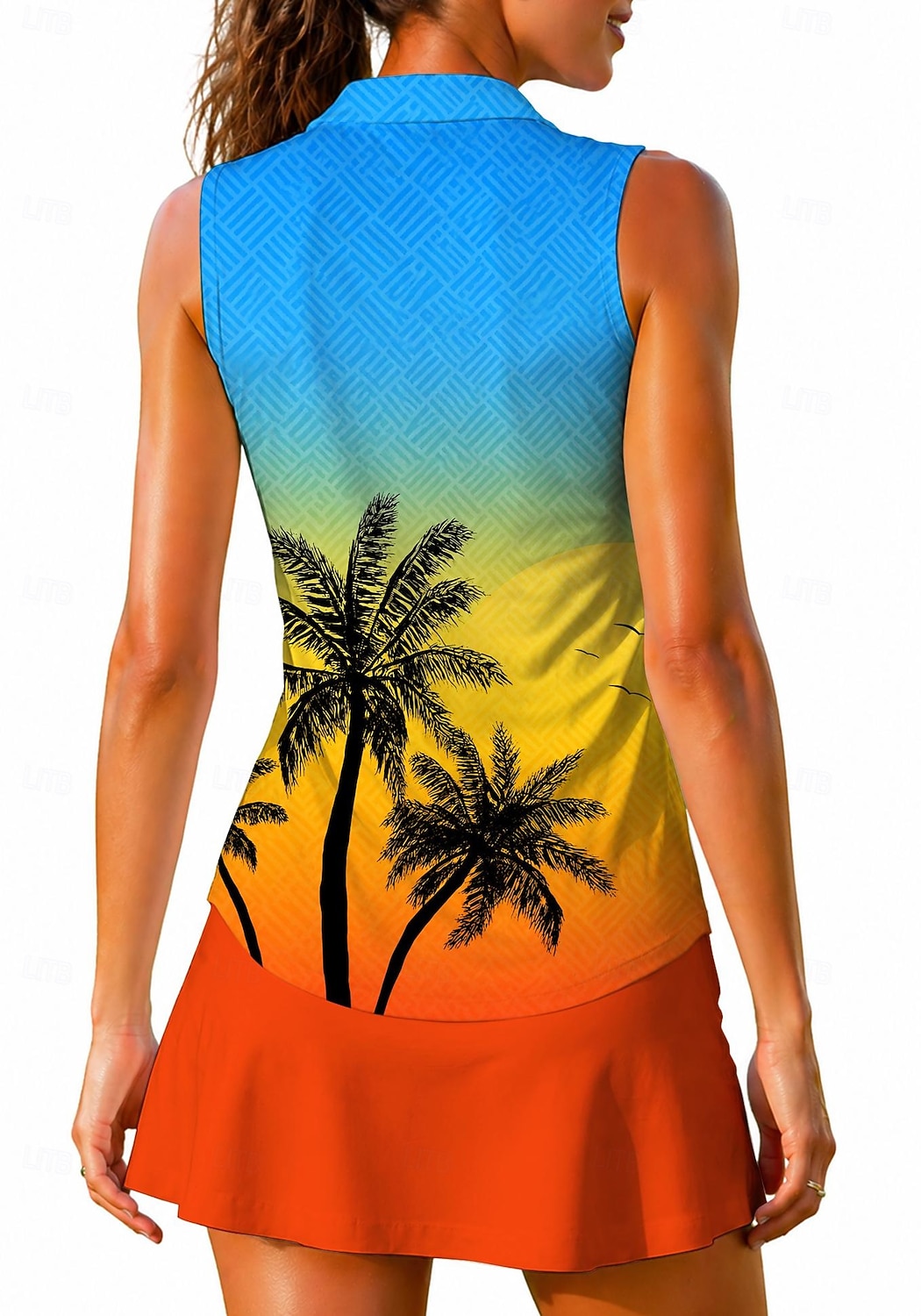 Per donna Sfumatura Tropicale Top Maglietta sportiva Polo da golf Maglia da tennis Senza Maniche Cerniera Floreale UPF50+ Resistente ai Raggi UV Alta elasticità Traspirante Pallavolo Tennis Golf del 2026 a $20.99 –P3
