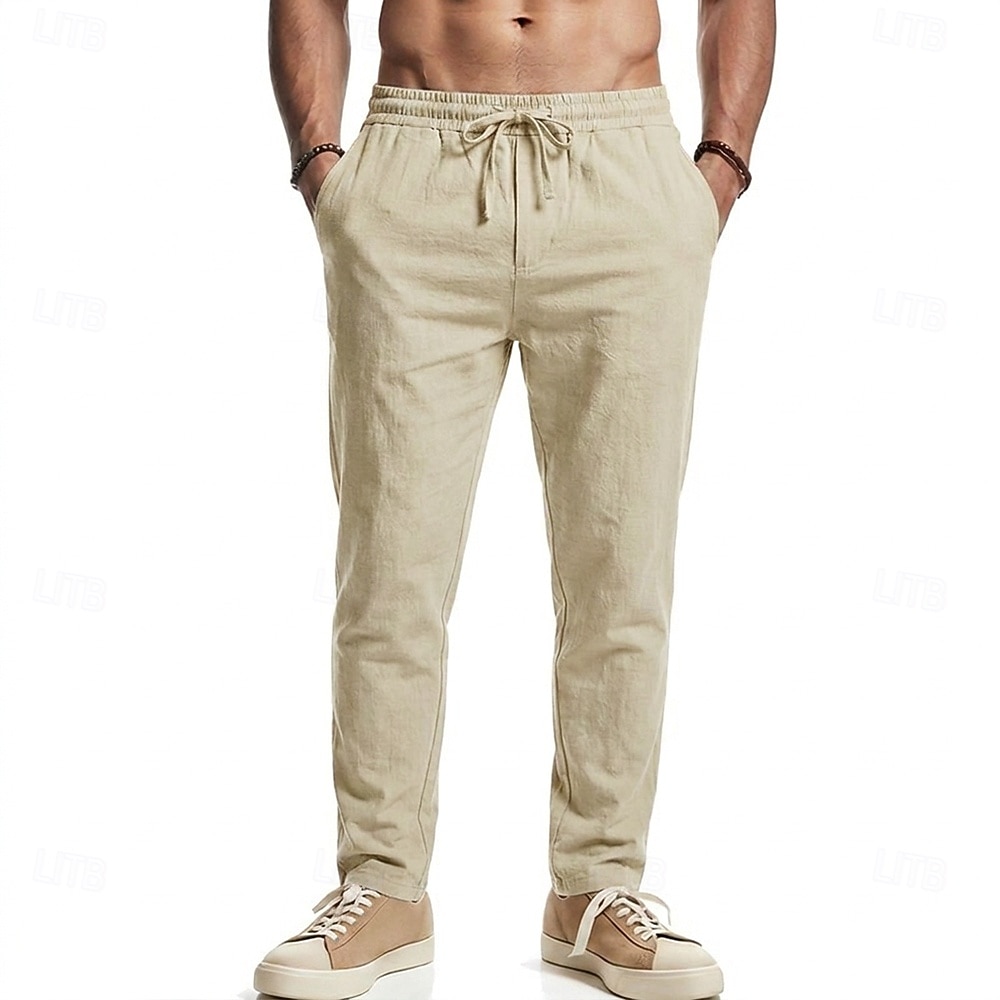 Medieval Renacimiento Pantalones Vikingo Tejido con 95% de mezcla de lino Plano Disfraz Hombre Víspera de Todos los Santos Carnaval Rendimiento LARP Feria Ren Adulto Pantalones 2026 - $21.99 –P17