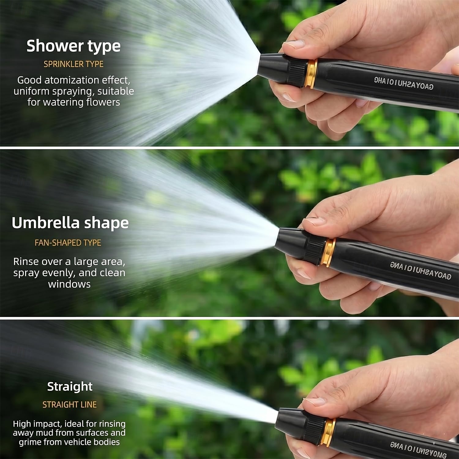 1 juego de pistola de agua a alta presión para lavado de autos en casa, potente amplificador de presión para manguera de jardín, ajustable 360°, 3 tipos de rociado y manguera de 5/10 m para regar 2026 - $21.99 –P5