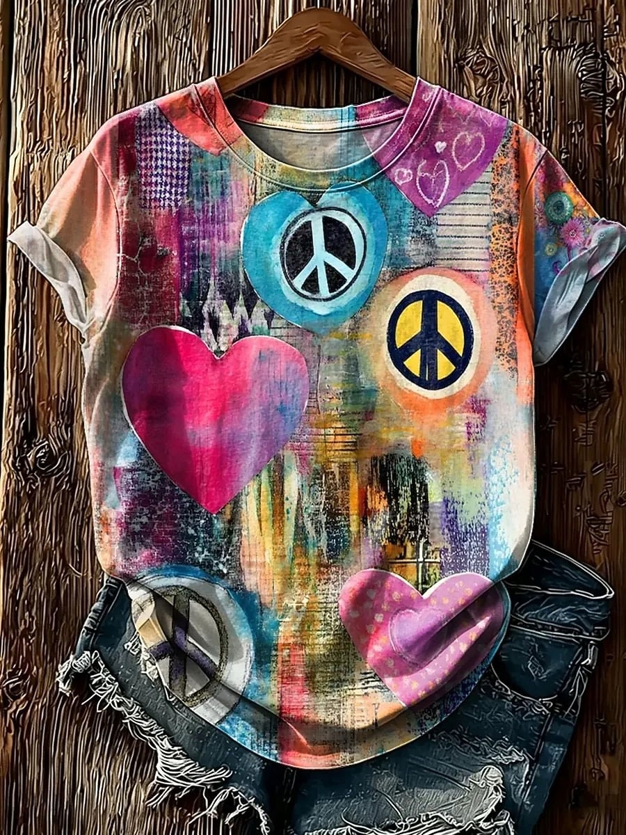 Dames T-shirt Afdrukken Bloemig Grafisch dier Modieus Stijlvol Klassiek Korte mouw Strakke ronde hals Normale tops Casual Dagelijks Weekend blauw Blozend Roze Paars Oranje Zomer Lente 2026 - $21.99 –P5