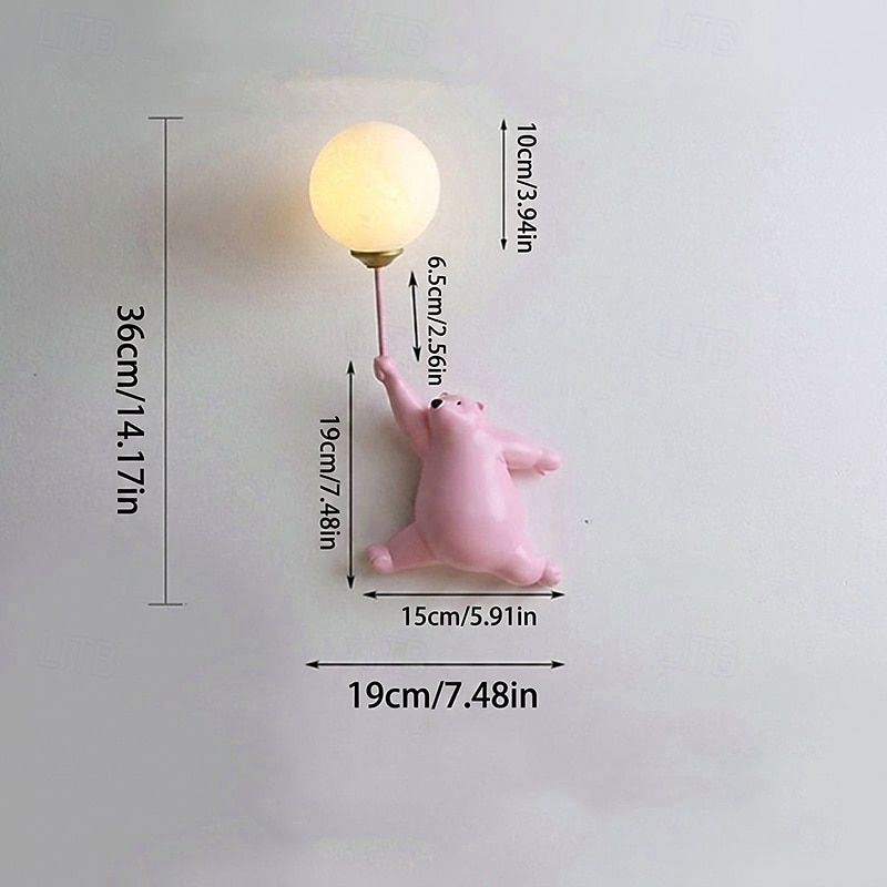 aplice cu led ursuleț balon din desene animate drăguț lampă de perete pentru băiat fată camera copiilor aplice de perete pentru dormitor cu imprimare 3d iluminat de perete lunar 2026 - $194.99 –P7