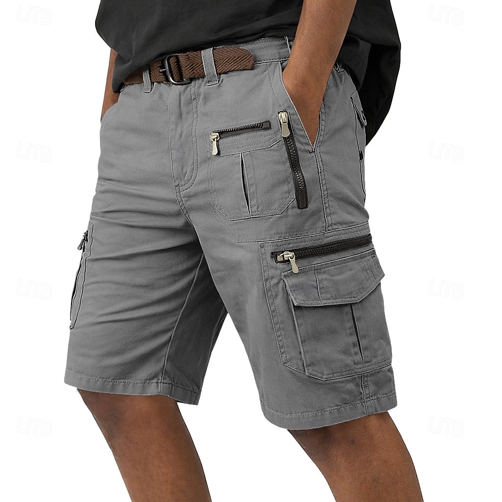 Voor heren Ladingbroek Cargoshorts Korte broek Casual korte broek Zak Elastische taille Effen Kuitlengte Casual Buiten Streetwear Modieus Streetwear Zwart Oranje Inelastisch 2026 - $35.99 –P8