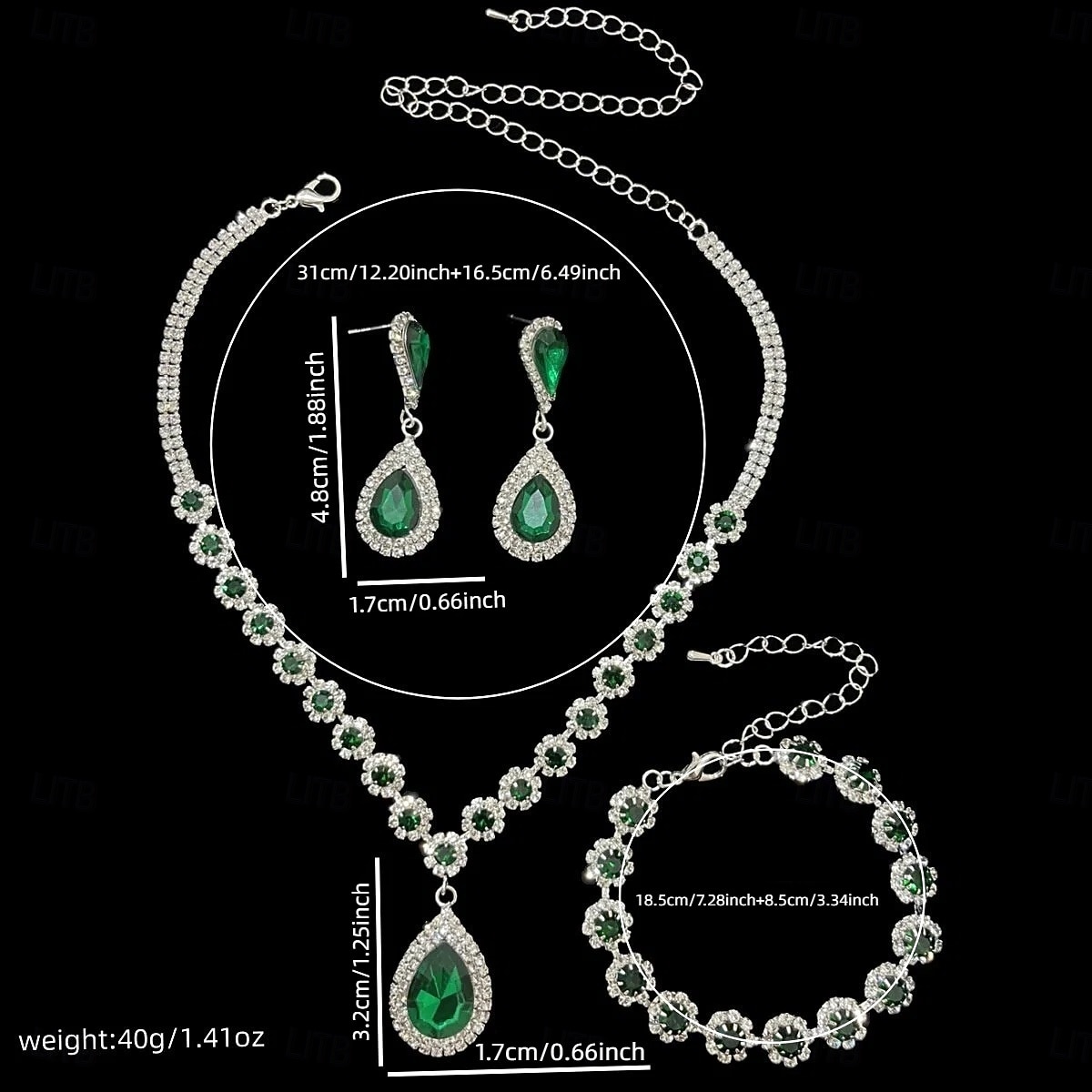 Jewelry Set Three-piece Suit Rhinestone Chrome Earrings Necklace Women's Fashion Jewelry Set For Wedding 2026 - $34.99 –P6