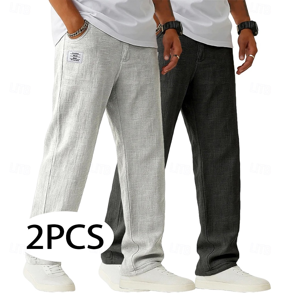 Per uomo Pantaloni di Lino Pantaloni Pantaloni Estivi Pantaloni Larghi Coulisse Elastico in vita Gamba Dritta Semplice Leggero Traspirante Lunghezza intera Casuale Quotidiano All'aperto Vacanza Moda del 2026 a $45.99 –P9