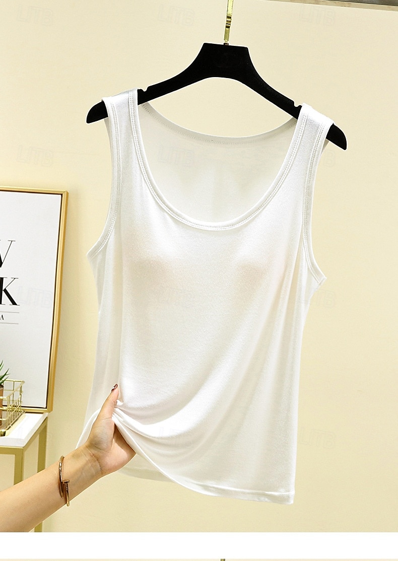 Femmes Top à épaules dénudées Texture Couleur Unie Occasionnel Sans manches Hauts Réguliers Occasionnel Bleu Ciel Gris métallisé Vert paon Noir Racine de Lotus Rose Été Printemps de 2026 ? $12.99 –P7