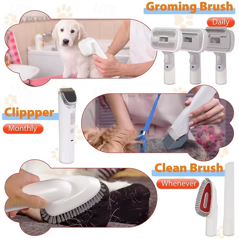 Dog Grooming Vacuum Kit 6 in 1 for Shedding Pet Hair Removal 2.5L Capacity with Hair Clipper Combs for Dogs Cats Home Cleaning 2026 - $143.99 –P6