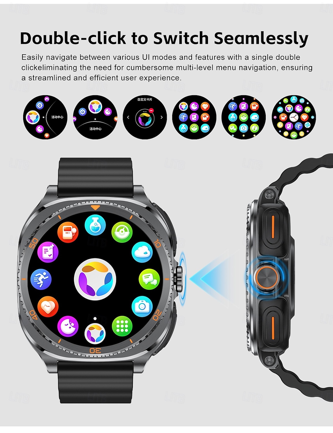Reloj inteligente 2 en 1 con auriculares, reloj inteligente con auriculares Bluetooth integrados para música. &Llamadas, monitor de actividad física con pantalla táctil HD para hombres y mujeres, 2026 - $107.99 –P5