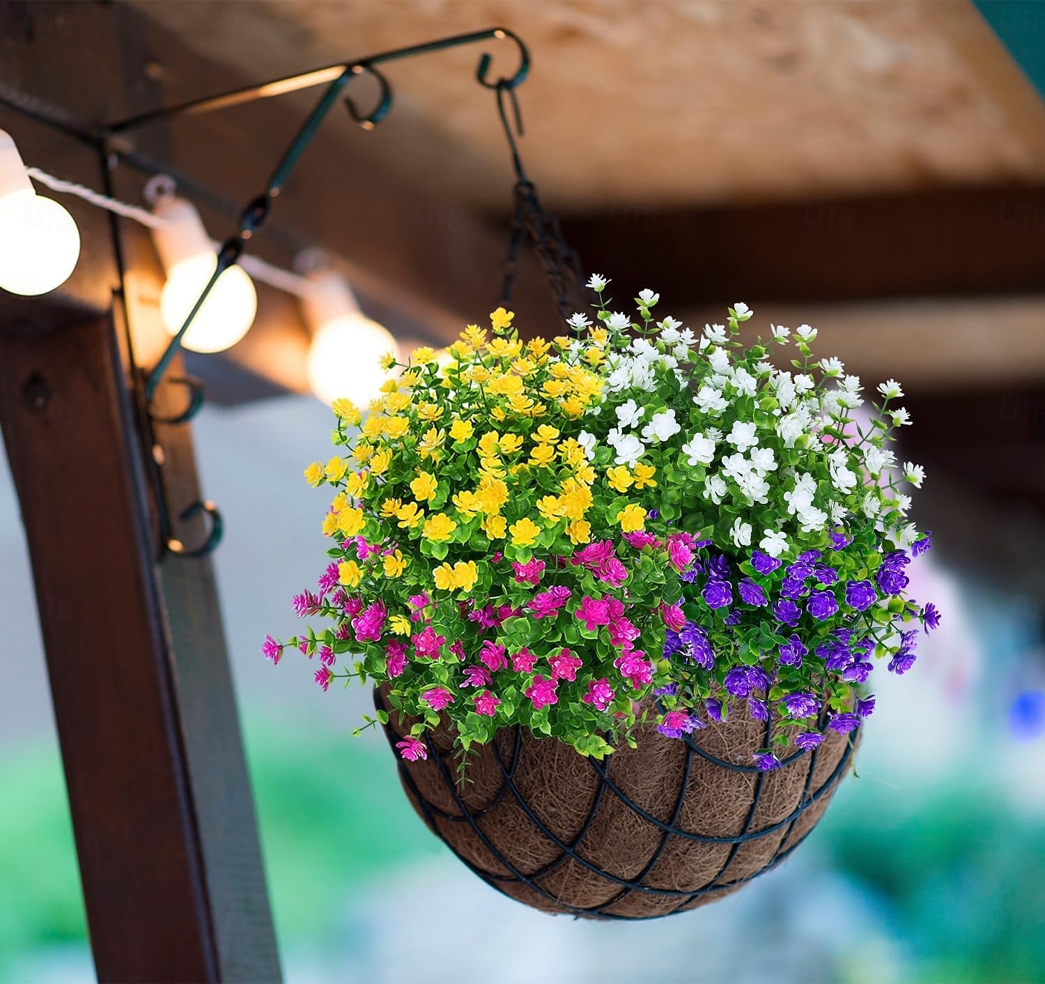 8 Bundles Outdoor Artificial Fake Flowers UV Resistant No Fade Boxwood ...