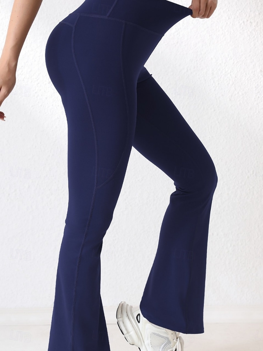 Dames Yoga broek Breed Been Vrijetijdsbroek Casual / sportief Volledige lengte Hoge taille Effen Comfortabel Comfort Zacht Hoge Elasticiteit Buitensporten Fitness Donker-Grijs Zwart Roze Wijn Lente 2026 - $22.99 –P12