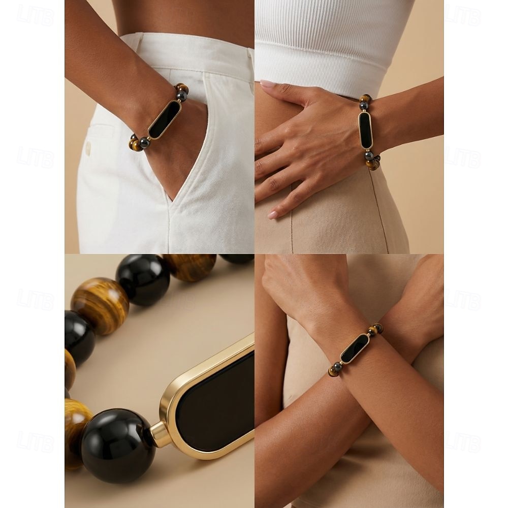 Elegantní chytrý náramek pro ženy, fitness tracker ve stylu šperků s perleťově bílým korálkovým designem, stylový tracker aktivit pro každodenní pohodu, módní chytrý náramek s šperky, dárek pro ni 2026 - $41.99 –P4
