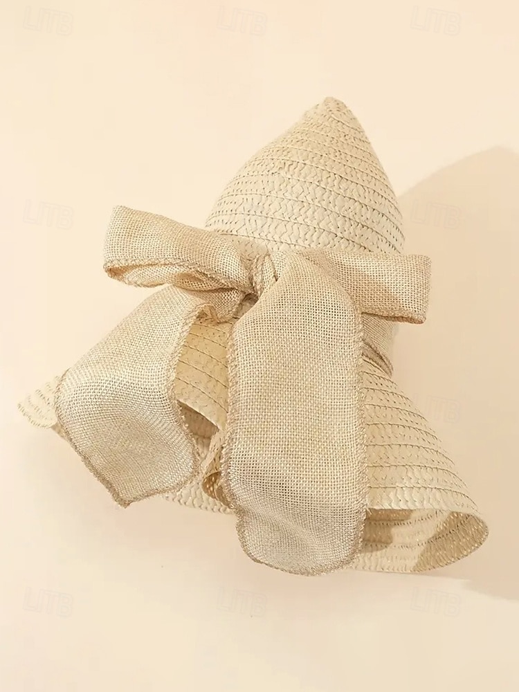 Chapeau de soleil bohème en paille pour femme, chapeau de plage pliable multicolore avec nœud papillon, chapeau à larges bords portable pour une tenue décontractée de 2026 ? $11.99 –P11