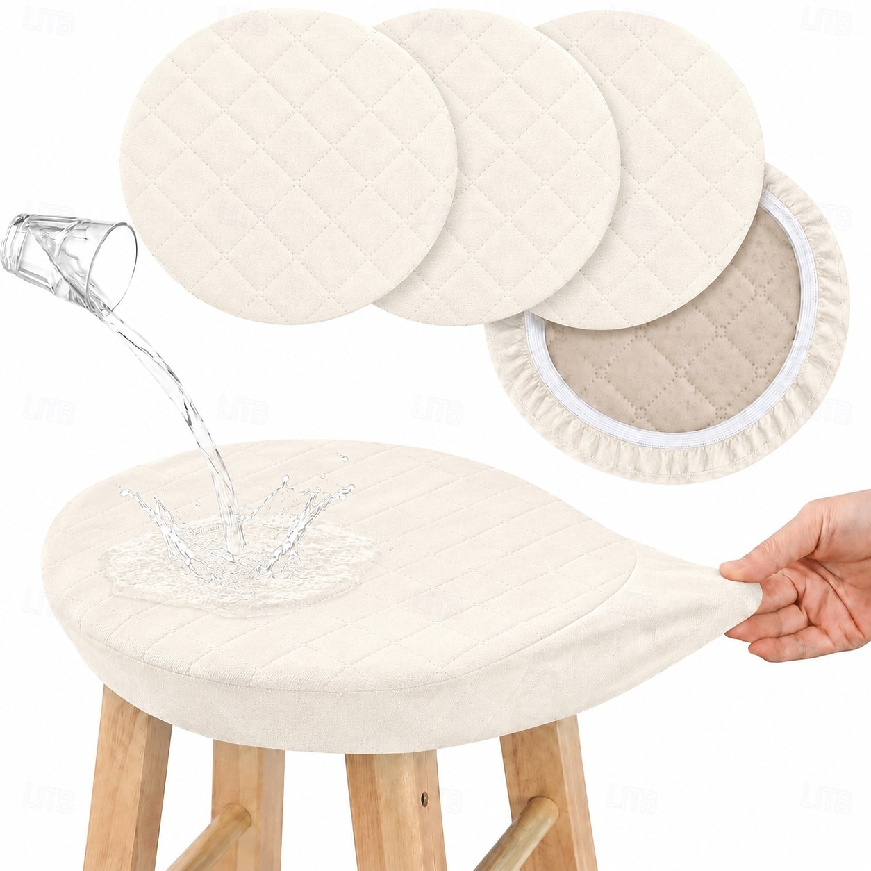 Coprisgabelli rotondi - Confezione da 4 coprisgabelli elasticizzati impermeabili per bancone bar, coprisgabelli lavabili per isola cucina e bar di casa del 2026 a $28.99 –P11
