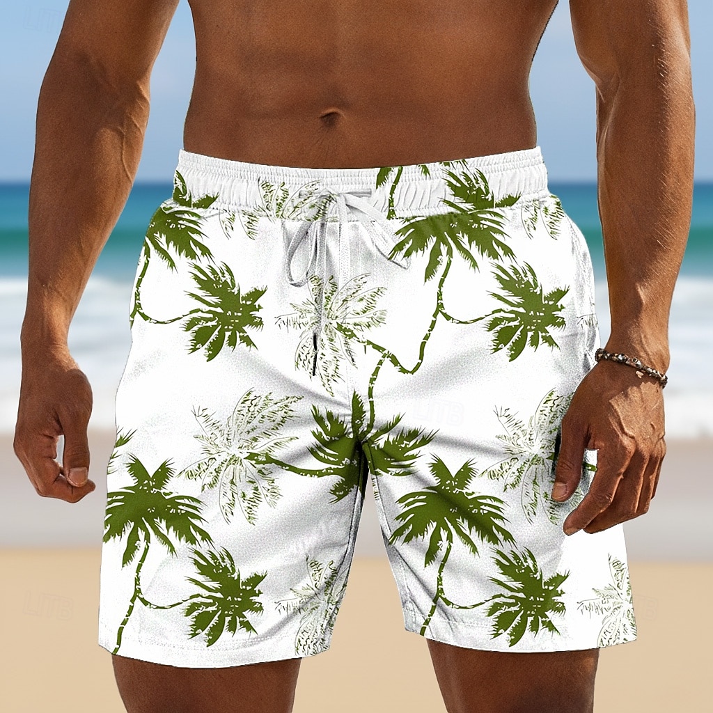 Hombre Árbol de coco Plantas tropicales Boxers de Natación Trajes de baño, bañadores cortos Pantalones de Surf Media cintura Hawaiano Diario vacaciones en la playa Bolsillos laterales Forro de malla 2026 - $20.99 –P1
