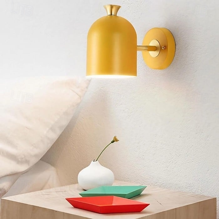Cute Macaron Wall Lamp, 4 Color Options Green/Pink/Blue/Yellow, E27, Adjustable Cylindrical Lampshade, Metal Wall Sconce for Bedroom, Kids Room, Nursery, Living Room, Nordic Modern Decor 2026 - $90.99 –P17