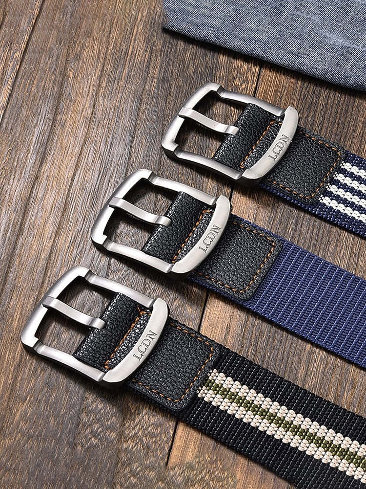 Stevige, verstelbare herenriem van polyester met gesp, duurzame riem in meerdere kleuren, ideaal voor strandvakantie of dagelijks gebruik. &outdoor sportkleding 2026 - $14.99 –P6