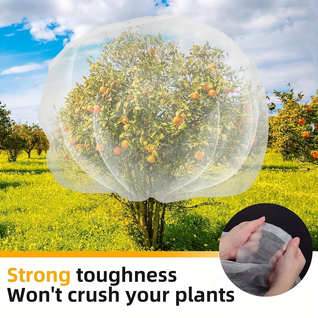 Fruit tree protective net bag, bird-proof net cover, protects apple trees and blueberry bushes from birds, pests, deer, and cicadas, featuring a zipper and drawstring design (optional sizes) 2026 - $12.49 –P3