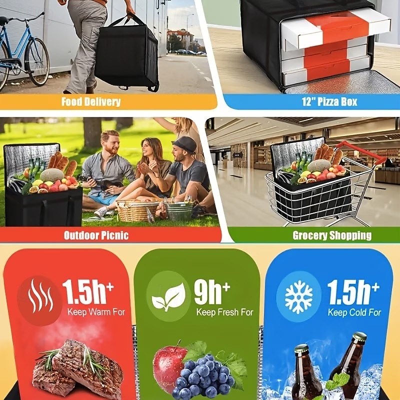 2 bolsas isotérmicas grandes y extragrandes, mantienen la comida caliente o fría durante varias horas: bolsa de compras, bolsa térmica suave, adecuada para catering/doordash, bolsa isotérmica para 2026 - $15.49 –P9