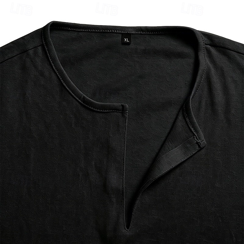 Per uomo Maglietta Maglietta in lino Manica Corta Maniche Corte Scollo a V Primavera & Estate Estate Primavera Semplice Moda Designer Essenziale Morbido Casuale Vacanza Streetwear Blu Bianco Nero del 2026 a $14.99 –P17
