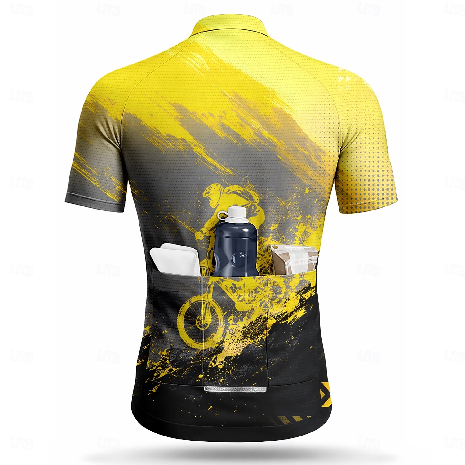 Heren Wielrenshirt Geometrisch Korte mouw Fietsen Shirt Kleding Bovenlichaam met 3 achterzakken UV-bestendig Sneldrogend Met zakken Ademend Sport blauw Geel Paars Kleding 2026 - $28.99 –P2
