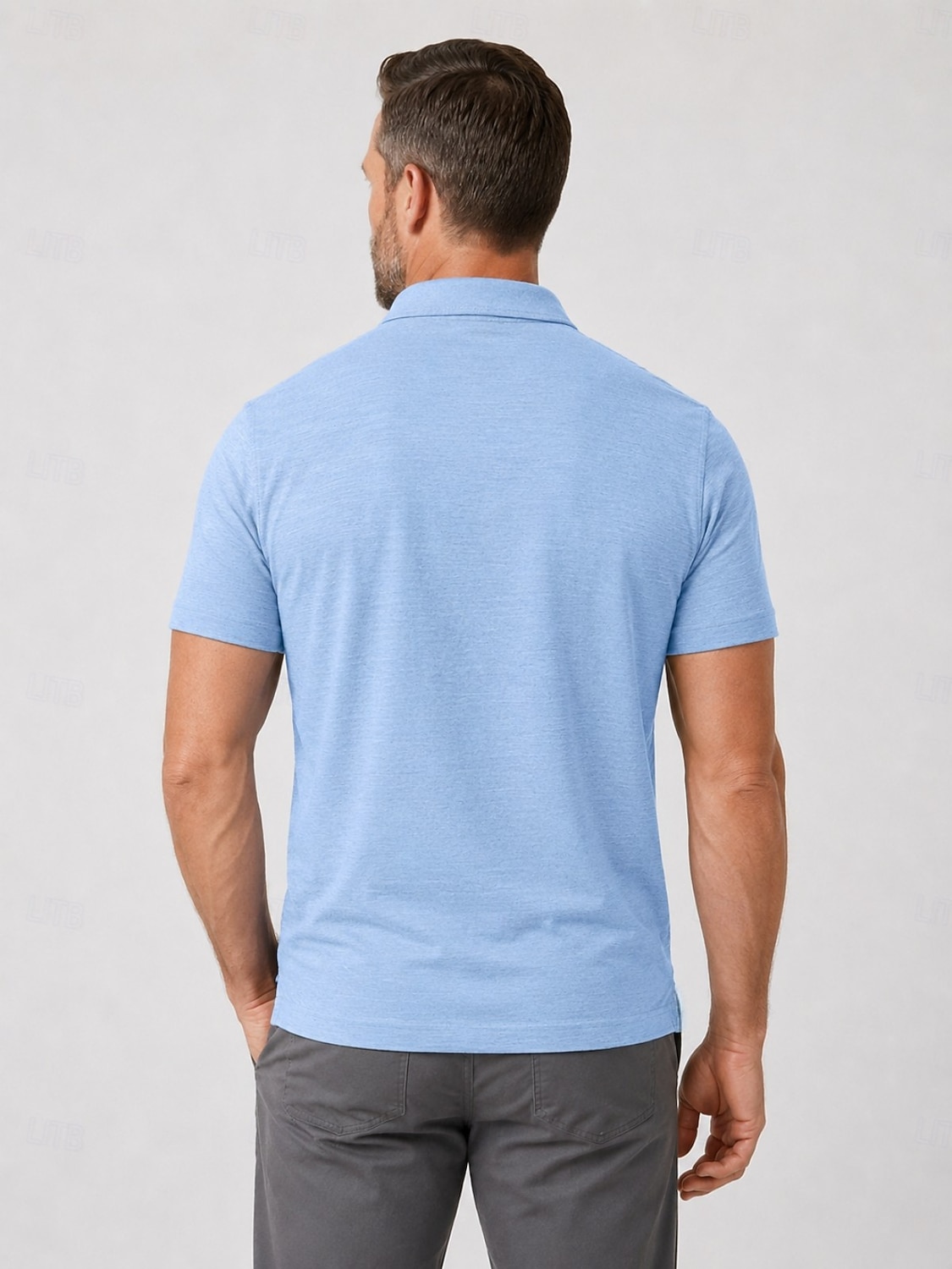 Polo en lin pour homme - manches courtes - noir, vert, bleu clair de 2026 ? $33.99 –P6