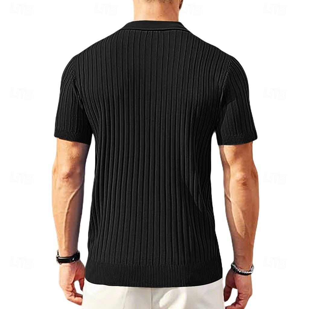 Pánské Polokošile Polo na zip Ležérní Denní Klopa Krátký rukáv Módní Základní Bez vzoru Lehká váha Čtvrtletní zip Léto Jaro Černá Bílá Námořnická modř Khaki Armádní zelená Polokošile 2026 - $24.99 –P12