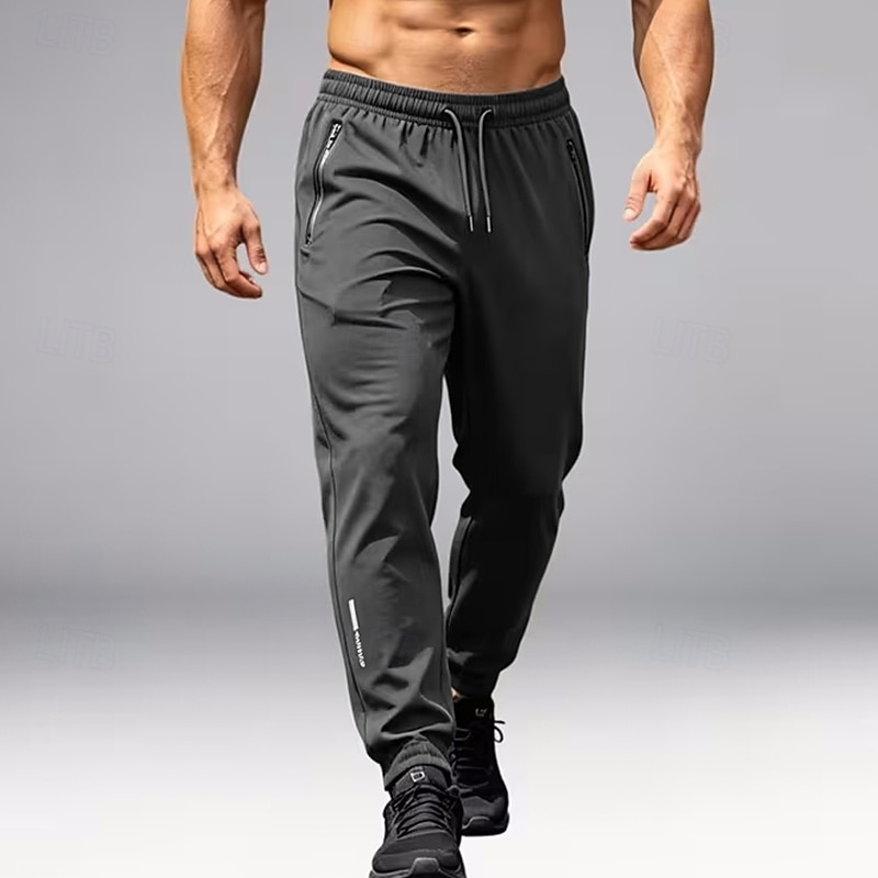 Homens Corredores Calças Calça casual Calças de secagem rápida Calças refrescantes Com Cordão Cintura elástica Bolso Com Zíper Côr Sólida Leve Pavio Humido Comprimento total Casual Diário Streetwear de 2026 por $19.99 –P1