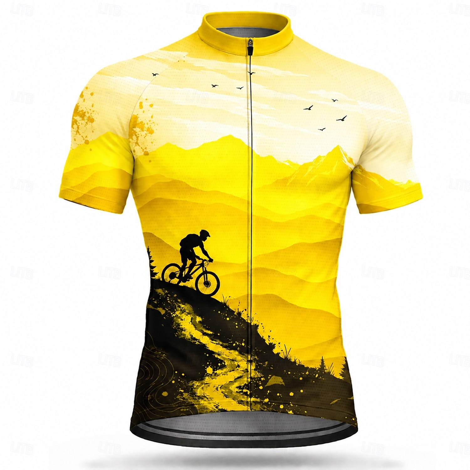 Hombre Maillot de Ciclismo Ombre Manga Corta Bicicleta Maillot Camiseta con 3 bolsillos traseros Resistente a los rayos UV Secado rápido Con bolsillos Cremallera delantera Deportes Amarillo Rojo Azul 2026 - $28.99 –P7