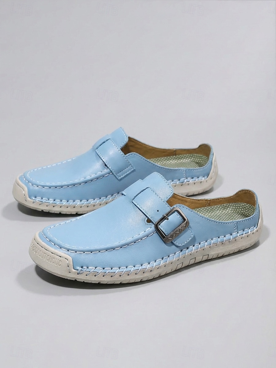 Women's Blue Comfort Mules with Arch Support - Lightweight All-Day Comfort Buckle Backless Shoes with Non-Slip Stitched Sole for Walking, Travel & Casual Wear 2026 - $42.99 –P3