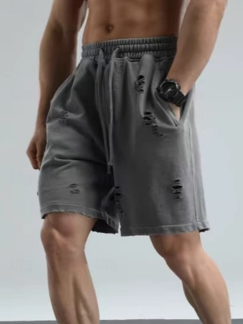 Per uomo Shorts Pantaloncini Estivi Pantaloncini casual Pantaloncini con lavaggio acido Tasca Elastico in vita Tinta unita Lavato Comodità Traspirante Lunghezza al ginocchio Casuale All'aperto del 2026 a $33.99 –P1