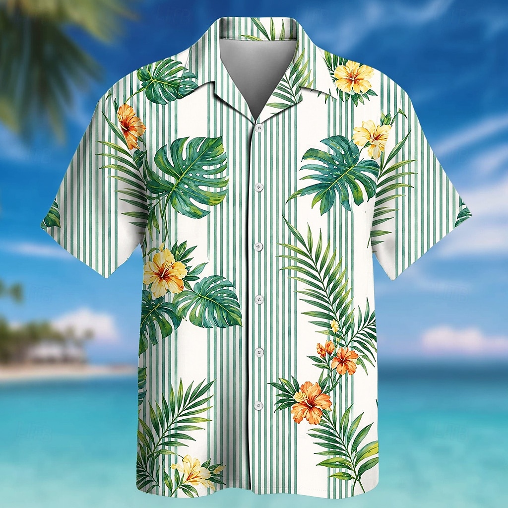 Men's Floral Coconut Palm Tropical Plants Summer Hawaiian Shirt Tropical Shirts Aloha Shirt Short Sleeve Hawaiian Daily Beach Vacation Wear Summer Spring Turndown 3D Print Button Up Shirts Blue Green 2026 - $25.99 –P1