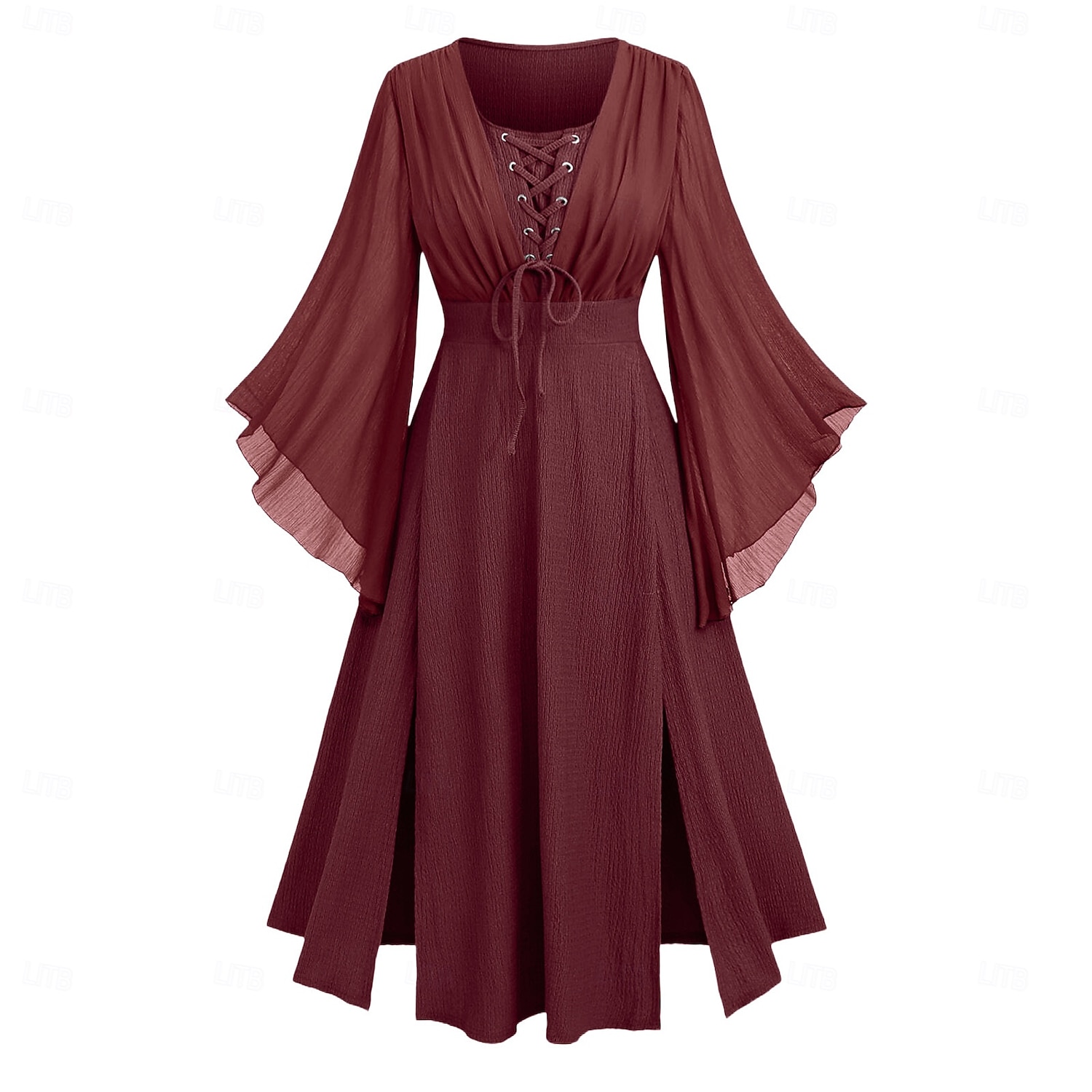 Retro / vintage Keskiaika Renessanssi Keskipäivä Mekot Pitkähihainen noita keijukainen Talonpoika Solmittava Pyöreä kaula-aukko Naamiaispuku Naisten Fantasia Halloween Juhla Renessanssin messut LARP 2026 - $49.99 –P5