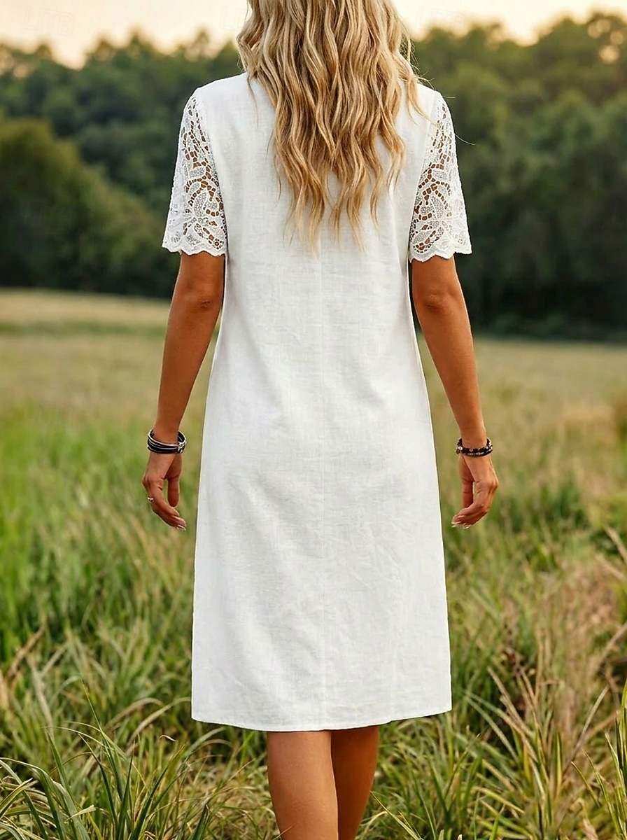knee length vacation dress Lenpel Plaid Knee Length Dresses for Women Square Neck Sleeveless Tank Dresses with Pockets Loose Fit Fashion Beach Vacation Dresses, Women's, Size: