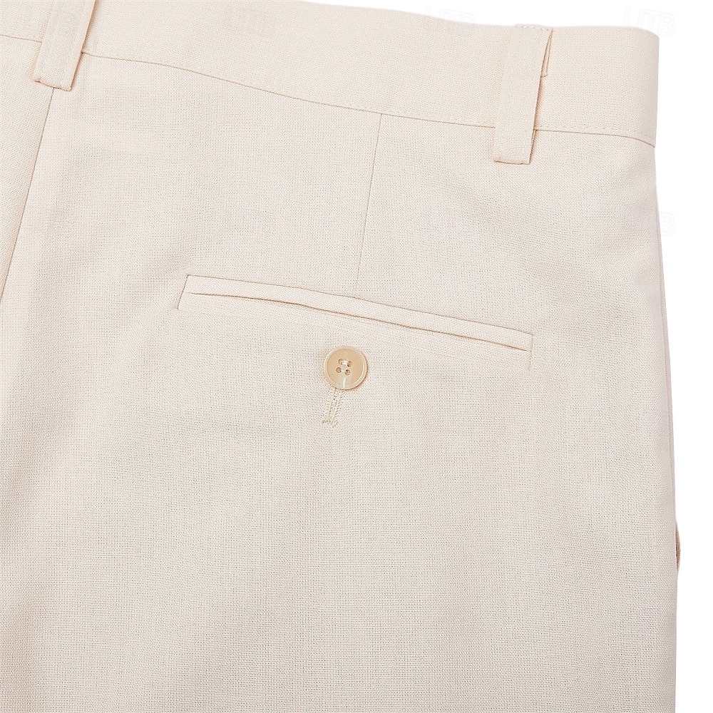 Pantaloni eleganti da uomo in lino, plissettati, vestibilità comoda – pantaloni estivi leggeri e casual, gamba larga e dritta, disponibili in marrone, blu navy e beige. del 2026 a $39.99 –P13