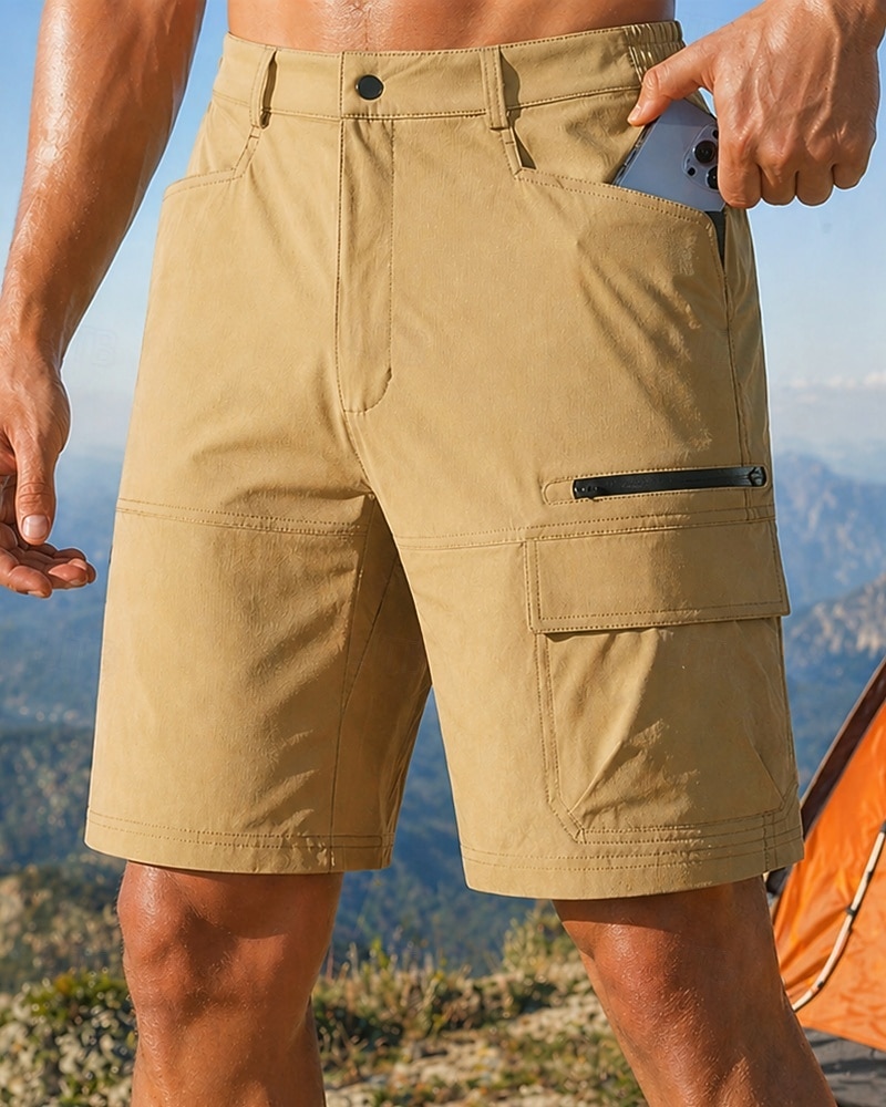 Men's Outdoor Shorts Cargo Shorts Hiking Shorts Combat Shorts Summer Spring Autumn / Fall Outdoor Regular Fit Waterproof Quick Dry Lightweight Breathable Shorts Zippers Pocket Dark Grey Khaki Camping 2026 - $23.99 –P1