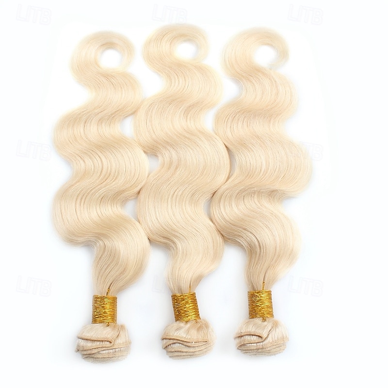 Cabelo humano loiro 613#, 3 pacotes de cabelo humano ondulado, 18, 20 e 20 polegadas de 2026 por $293.69 –P4