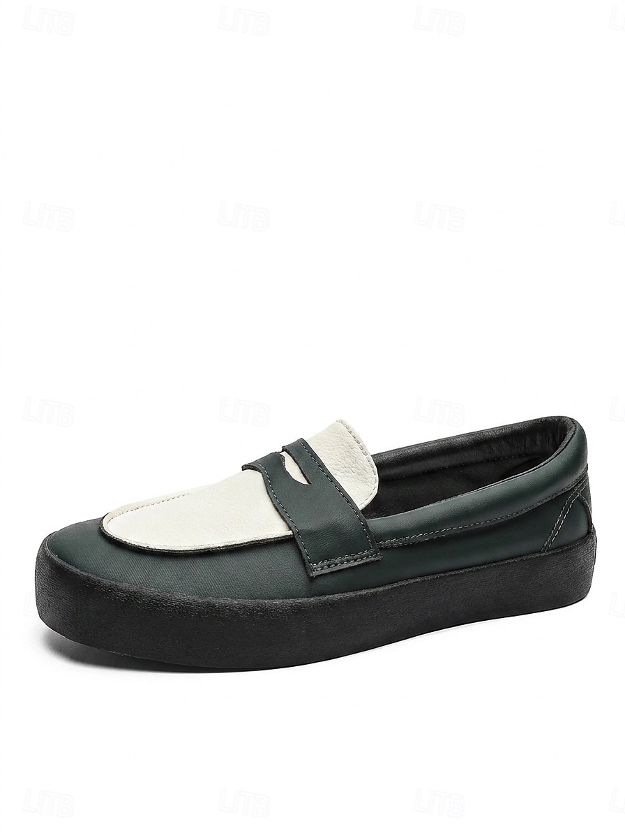 Men's Green Slip-On Loafers, Soft Comfortable Casual Resort Shoes for Outdoor Resort, Vacation Evenings, Smart Casual Wear and Holiday Outfits 2026 - $42.99 –P5