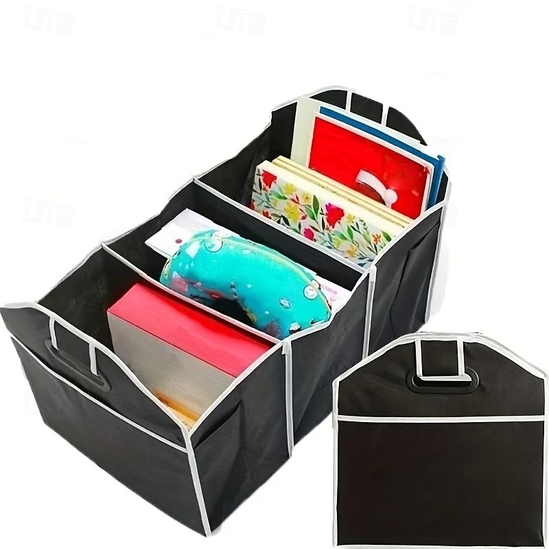 Universal Car Trunk Storage Bag, Portable Foldable 3-Compartment Organizer with Reinforced Handles, Fits SUV, Truck, Van, Sedan, Multi-Purpose Vehicle Cargo Net for Groceries, Tools, Sports Gear 2026 - $13.49 –P1