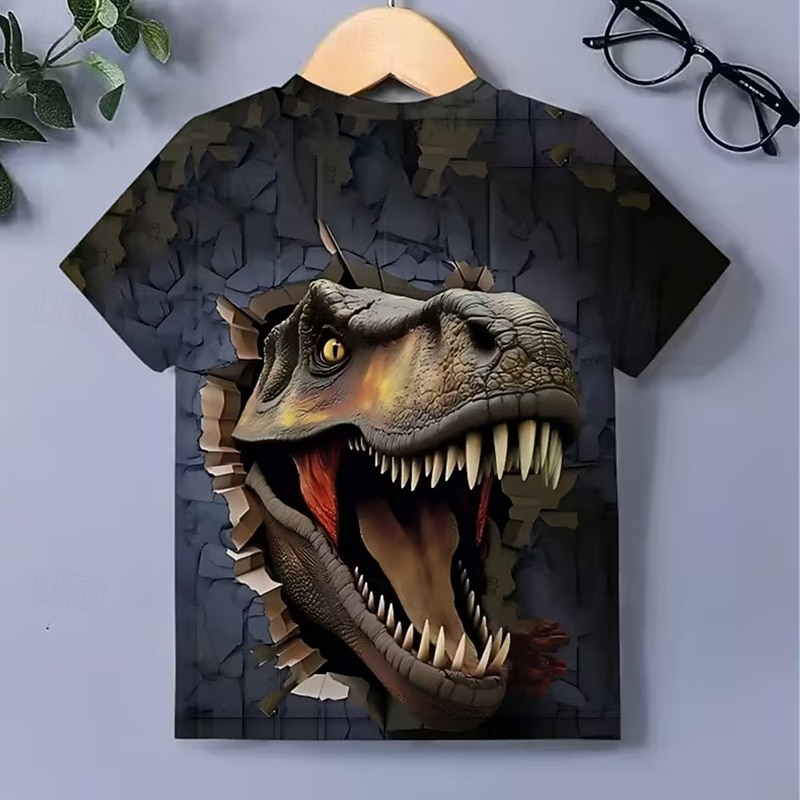 Chico 3D Graphic Camiseta Manga Corta Impresión 3D Verano Primavera Deportes Moda Ropa de calle Niños 5-12 años Cuello Barco Casual Diario Exterior Ajuste regular 2026 - $5.99 –P5