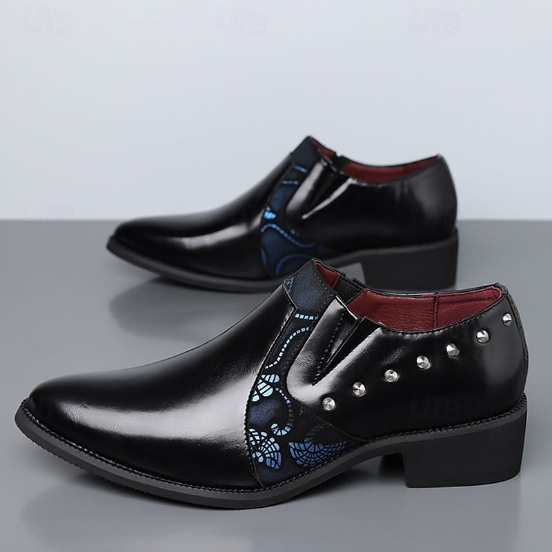 Men's Brown Side-Cut Derby Shoes Stud Detail Fashion Dress Shoes Elegant Statement Gentleman Footwear for Weddings, Banquets, Parties and Evening Occasion Wear 2026 - $46.99 –P10