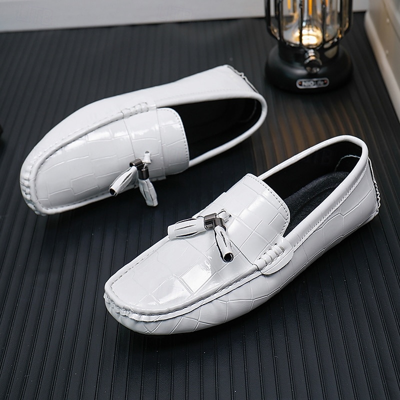 Rode heren loafers met krokodillenprint en kwastjes – elegante geklede schoenen, ademend leren instapmodel – geschikt voor kantoor, avondfeesten en speciale gelegenheden 2026 - $42.99 –P1