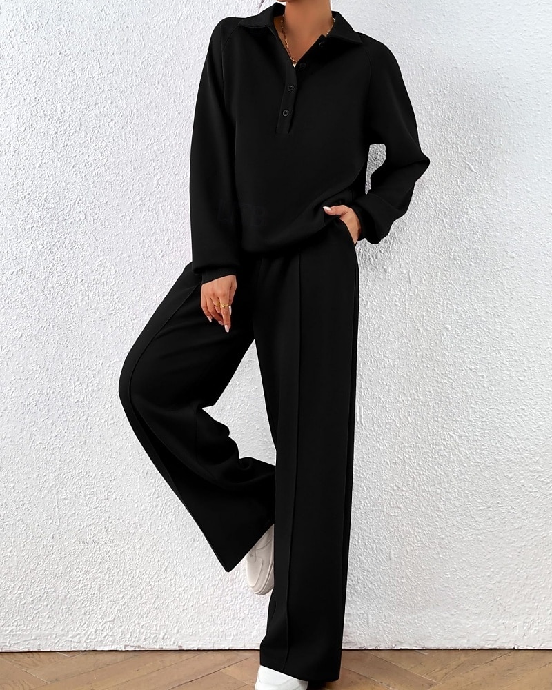 Damen Pullover-Trainingsanzug-Sets 2-teiliger Trainingsanzug Lounge-Outfits  Kordelzug mit Tasche Einfarbig Sportbekleidungsset Herbst Dunkelgrau Schwarz Fitnessstudio Fitnesstraining Leger Winddicht 2026 - $46.99 –P10