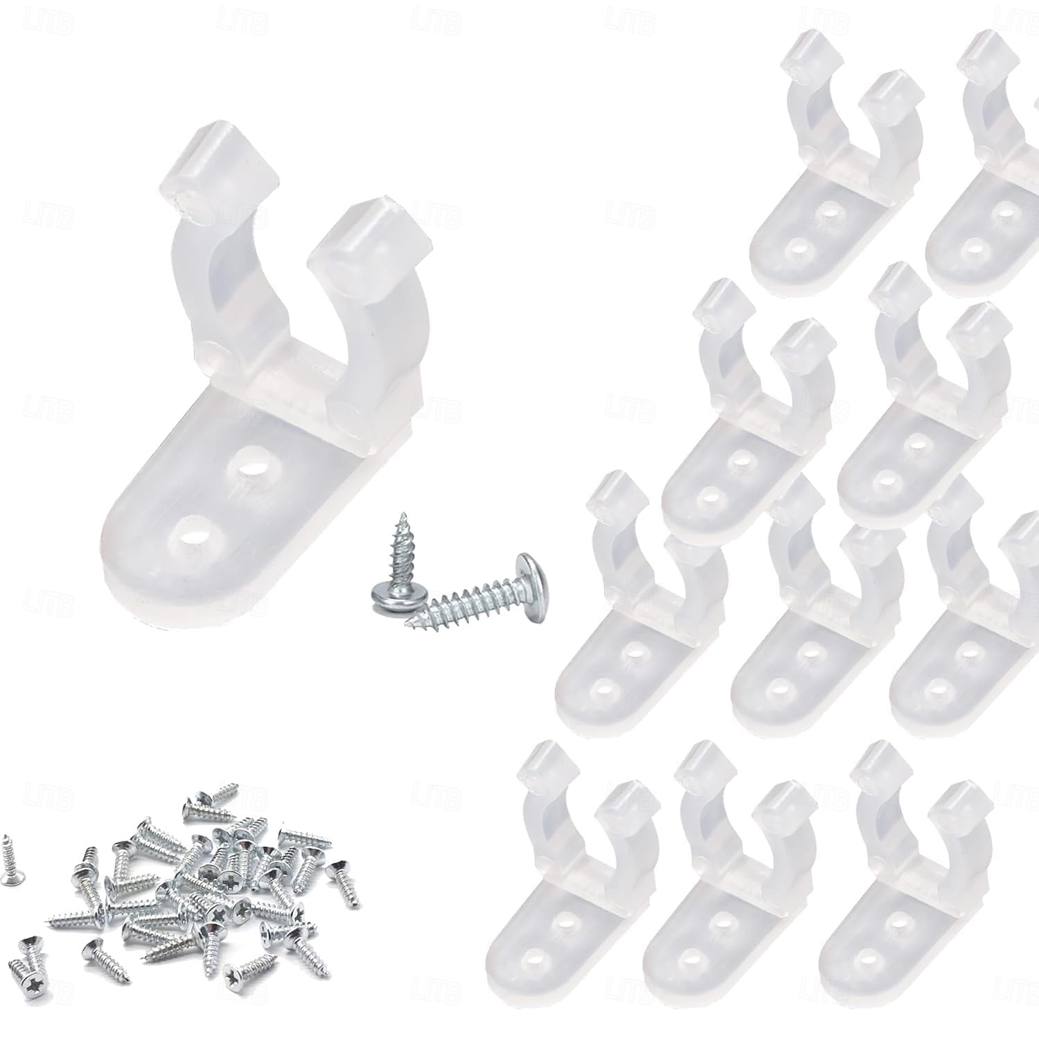 20-200 pezzi 1/2 pollice applicabili per clip per luci a corda LED da 10-15 mm con 40-400 pezzi viti per clip di montaggio per luci a corda in PVC per esterni, ganci per Natale e matrimoni del 2026 a $8.99 –P3