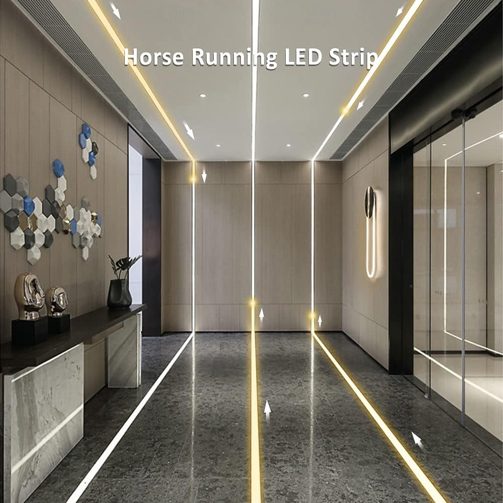 Stromend water LED-stripverlichting 24V 120 LED's 5m 10m Marrs groen ijsblauw warm wit met paneelcontroller witte LED-stripverlichting paard rennende race LED-tapeverlichting voor thuis slaapkamer 2026 - $71.99 –P11