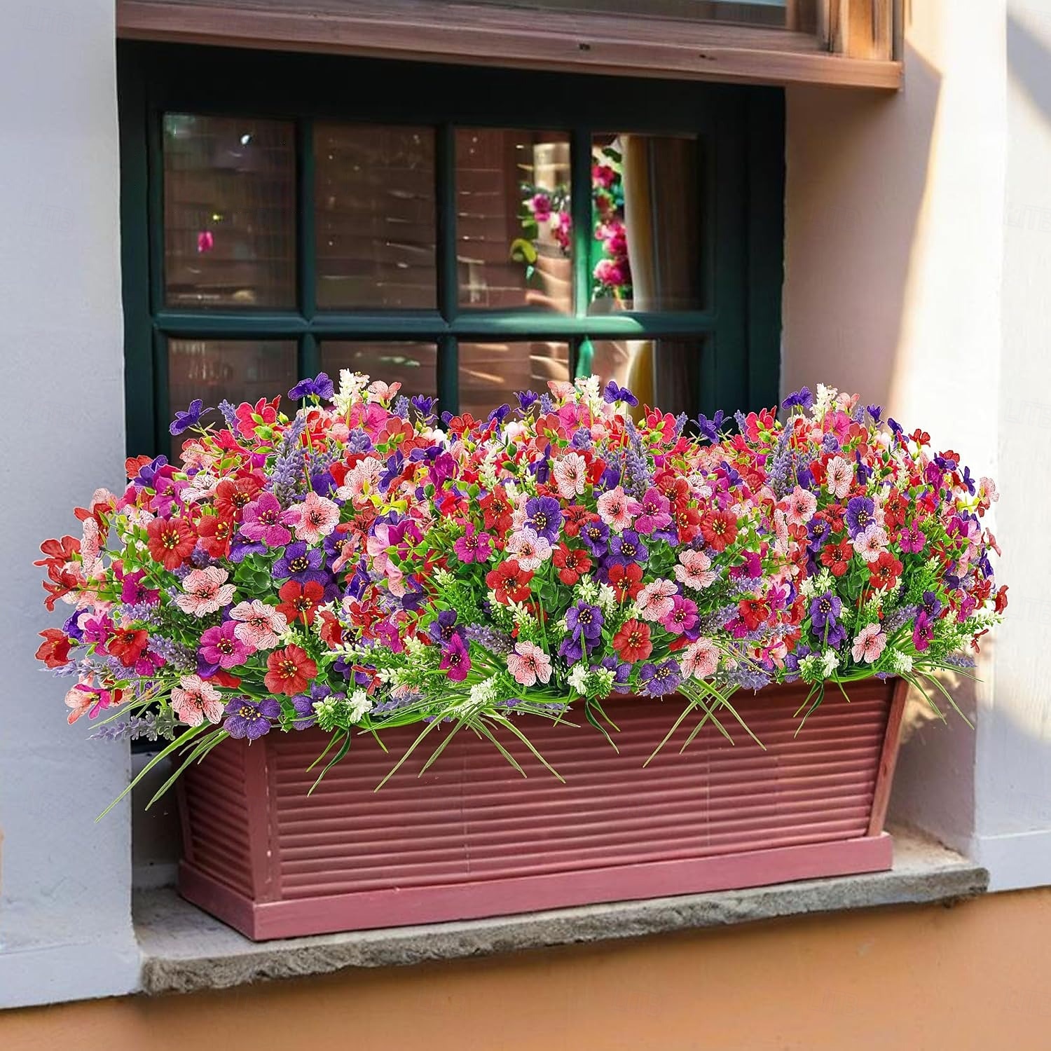 24 bouquets de fleurs artificielles d'extérieur, fausses fleurs printanières, plantes résistantes aux UV pour la décoration de la maison, du jardin, du porche, des fenêtres et des mariages. de 2026 ? $31.99 –P4