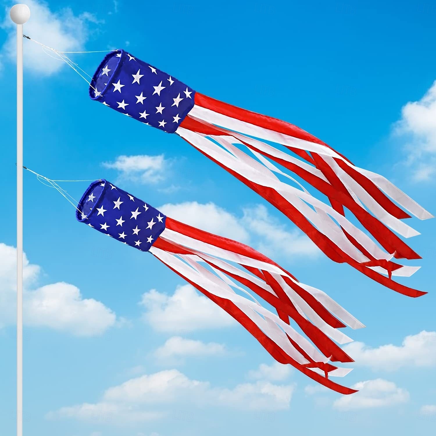 Conjunto de 4 birutas com a bandeira americana, estrelas e listras, para decoração do Dia da Bandeira e do 4 de julho, para uso externo. de 2026 por $28.99 –P8