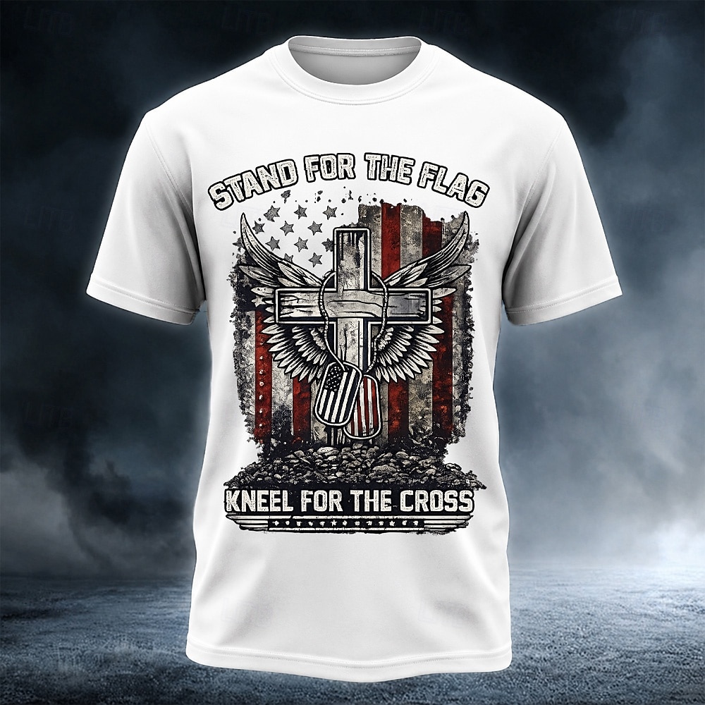 4 luglio 2026 250° Per uomo Bandiera degli Stati Uniti Maglietta Manica Corta maglietta Stampa 3D Girocollo Camicia Patriotico Quotidiano Festival Blu Nero Bianco Estate Primavera Abbigliamento S M L del 2026 a $18.99 –P4