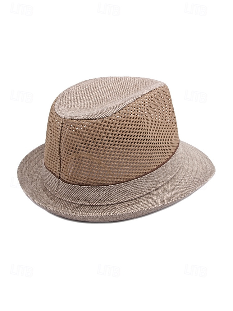 Chapéu fedora masculino em poliéster respirável com tela – multicolorido, leve e perfeito para o verão, férias na praia, uso casual diário e atividades ao ar livre. de 2026 por $29.99 –P8