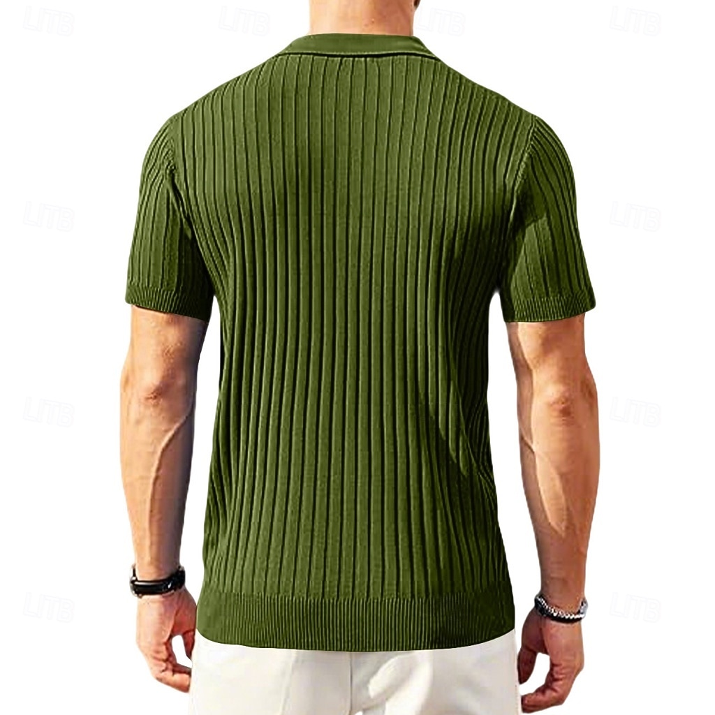 Pánské Polokošile Polo na zip Ležérní Denní Klopa Krátký rukáv Módní Základní Bez vzoru Lehká váha Čtvrtletní zip Léto Jaro Černá Bílá Námořnická modř Khaki Armádní zelená Polokošile 2026 - $24.99 –P16